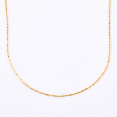 9ct Yellow Gold, 40cm Flattened Curb Chain