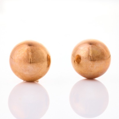 9ct Rose Gold, 15.8mm Hollow Ball Stud Earrings