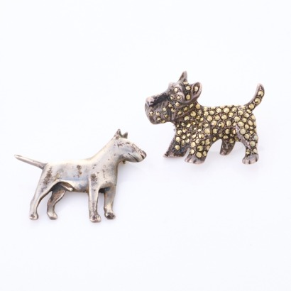 Sterling Silver, Collection of Two Dog Brooches