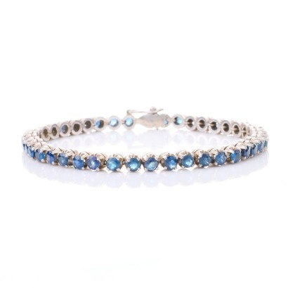 Sterling Silver, Vintage, Sapphire Tennis Bracelet