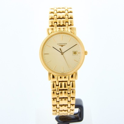 Stainless Steel / Goldtone, 33mm Longines, Presence Quartz Wristwatch