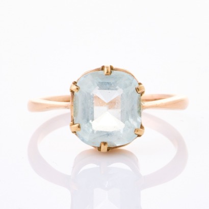 9ct Rose Gold, Vintage, 2.00ct Aquamarine Solitaire Ring