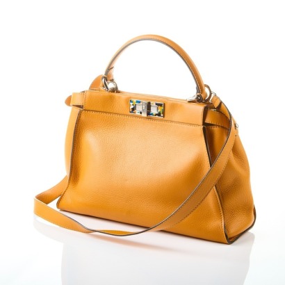 Fendi Tan Leather Medium Peekaboo Bag