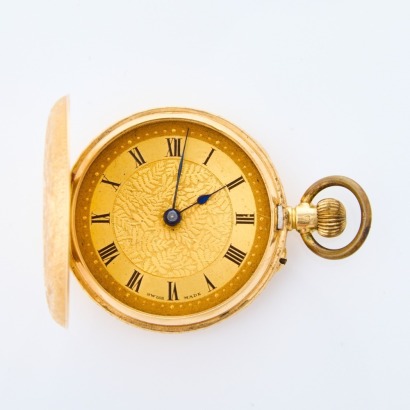 18ct Yellow Gold, 33.5mm Full Hunter Manual wind Pocket Watch