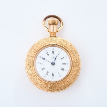 Gold Filled, 37.5mm Half Hunter Manual Wind Waterbury Pocket Watch