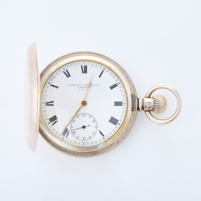 Sterling Silver, 52mm, Stewart Dawson & Co , USA, Full Hunter, Manual Wind Pocket Watch