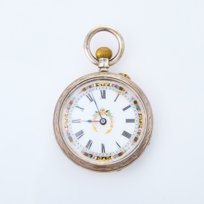 Sterling SIlver, 37mm, Open Faced Manual Wind Pocket Watch
