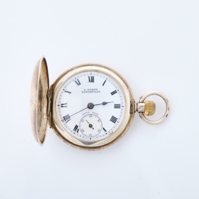 Sterling Silver, 35mm Swiss, Full Hunter Manual Wind Pocket Watch