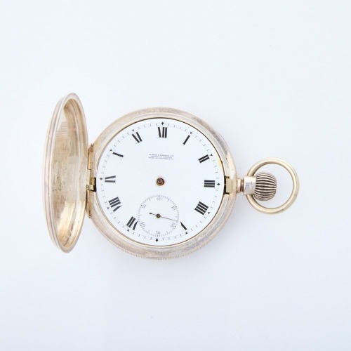 Sterling Silver, 51mm, Swiss Full Hunter, Manual Wind Pocket Watch by Omega, circa 1910