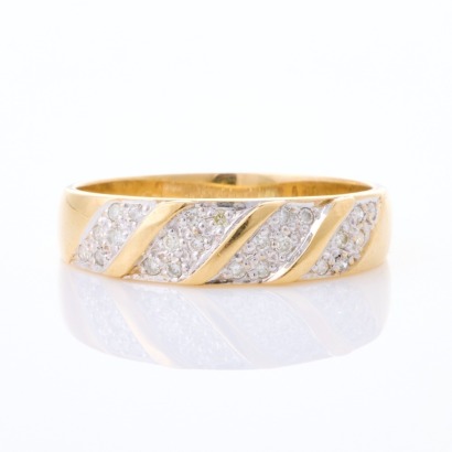9ct Yellow Gold, .30ct Diamond Set Dress ring