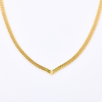 18ct Yellow Gold, 42cm Fancy Herringbone Chain