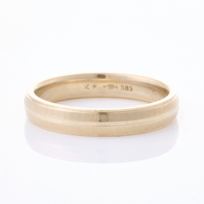 14ct White Gold, Plain Band, Size T