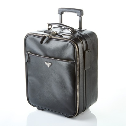 Prada Black Saffiano Suitcase