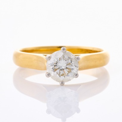 18ct Yellow Gold / Platinum, 1.12ct Diamond Solitaire Ring