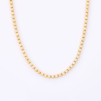 14ct Yellow Gold, 1.79ct Diamond Tennis Necklace
