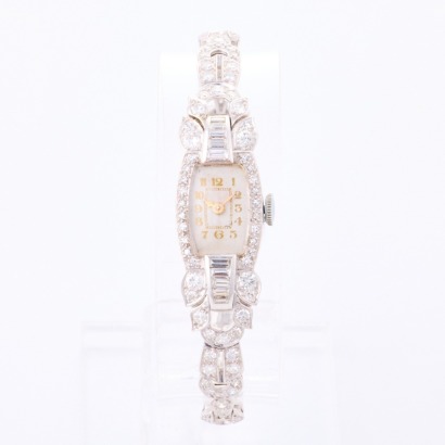 Platinum, Antique / Art Deco, 3.17ct Diamond Set Wristwatch, circa 1930's