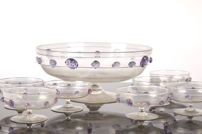 A 19th Century Italian Clear Glass Dessert Set