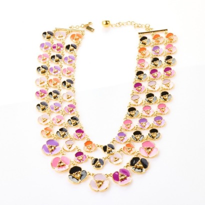 Kate Spade, Multi-Strand Enamel Flower Necklace