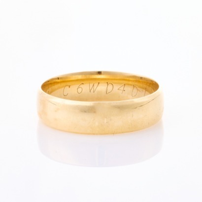 9ct Yellow Gold, Plain Band, Size W
