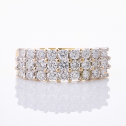 18ct Yellow Gold, .76ct Diamond Set Dress Ring
