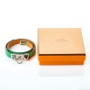 Herm&egrave;s Rivale Double Tour Green Leather Bracelet, Size XS, with Box - 2