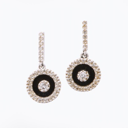 14ct White Gold,.24ct Diamond Drop Earrings