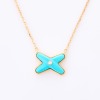 Chaumet, 18ct Yellow Gold, Diamond set 'Premiers Jeux de Liens' Turquoise / Diamond Necklace with box