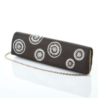 Rodo Black Satin Clutch Bag, circa 2006