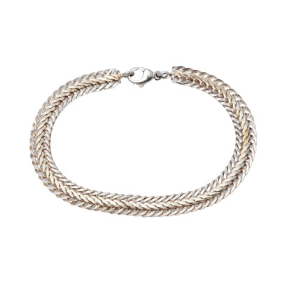 Sterling Silver Vintage Herringbone Bracelet