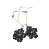 10ct Flower Onyx and Diamond Earrings