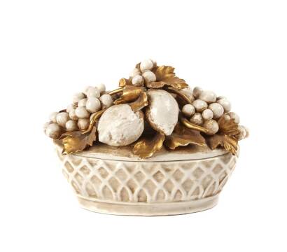 A Italian Capodimonte Pottery Lidded Bowl