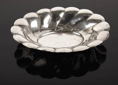 An Italian Oval Silver Fluted Bowl