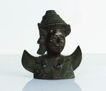 A Well Modelled Burmese Bronze Torso Bust Figure