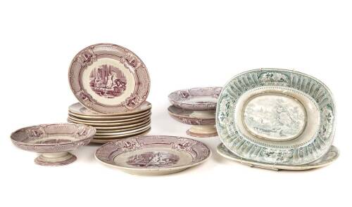 An Assortment of Victorian Earthenware Pottery Serving Bowls, Dishes and Plates C. 1880