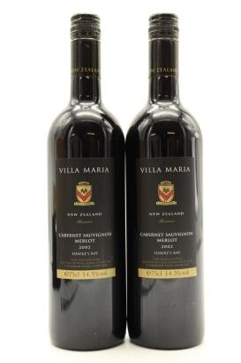 (2) 2002 Villa Maria Reserve Cabernet Sauvignon - Merlot, Gimblett Gravels [JR17] [BC95] &diams;