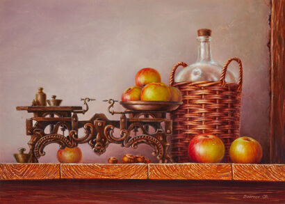 ALEXANDER SMIRNOV Still Life Weighing Apples