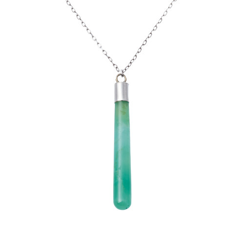 Silver Jade Drop Pendant