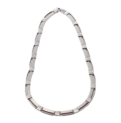 Flat Silver Link Necklace