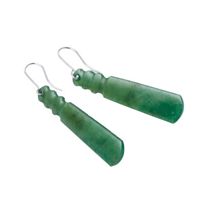 18ct White Gold Jade Earrings