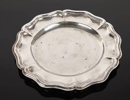 An Italian Silver Plate with Shaped Edge