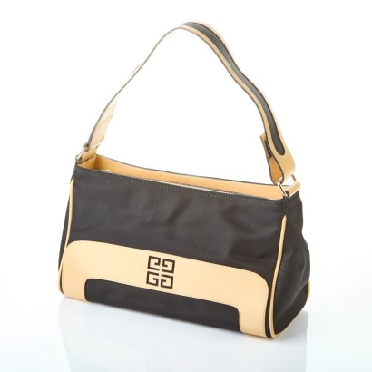 Givenchy Two Tone Black Cream Shoulder Bag