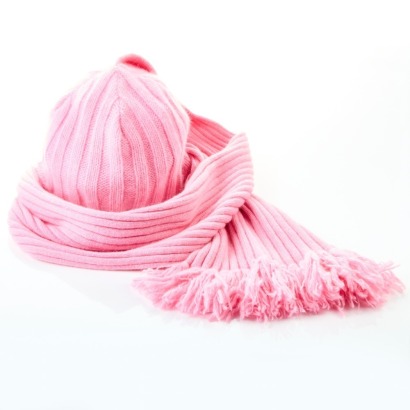 Moschino, Pink Angora, Wool, Nylon Beanie Scarf
