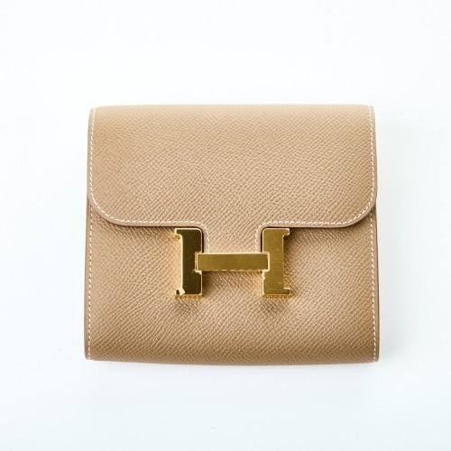 Herm&egrave;s Constance Etoupe Epsom Leather Compact Wallet