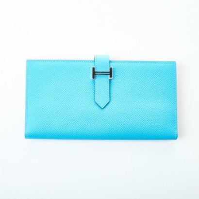 Herm&egrave;s, Bearn Verso Bleu de Nord/Rouge de Coeur Epsom Leather Wallet