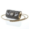 Chanel Black Lambskin Quilted Cardholder with Chain