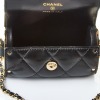 Chanel Black Lambskin Quilted Cardholder with Chain - 2