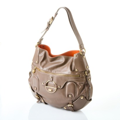 Versace, Brown Giselle Lock Hobo Bag