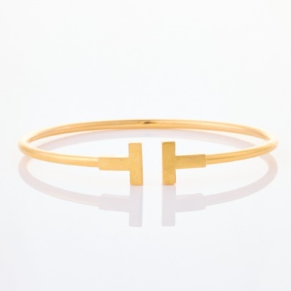 Tiffany & Co, 18ct Yellow Gold, 'Tiffany T' Bracelet with Box