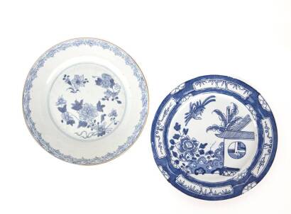 Two Chinese Blue and White Porcelain Plates