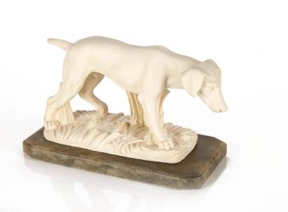 A Cast Plaster Model of a Hunting Dog